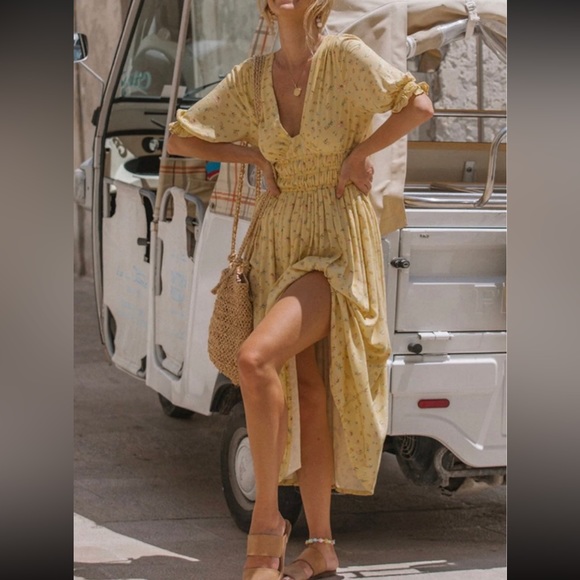 NEW spell ditsy lemonade dress